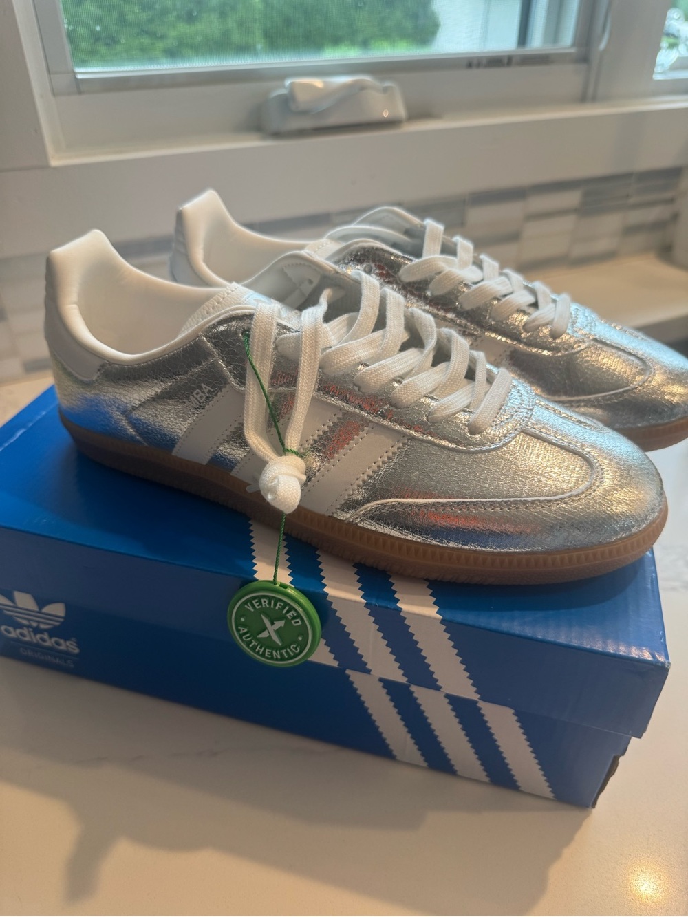 adidas Women’s Silver Samba Sneakers